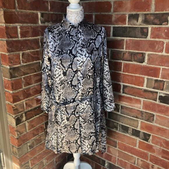 Davi & Dani Animal Python Print Shirt Dress NWT - Picture 6 of 12